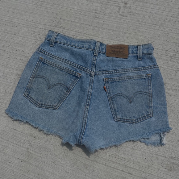 Orange Tab Levis 631 Cutoff Jean Shorts - Picture 3 of 5